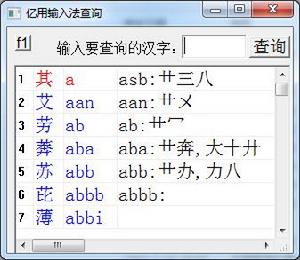 億用輸入法查詢