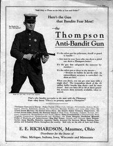 美國警察在1920年代的M1921的廣告