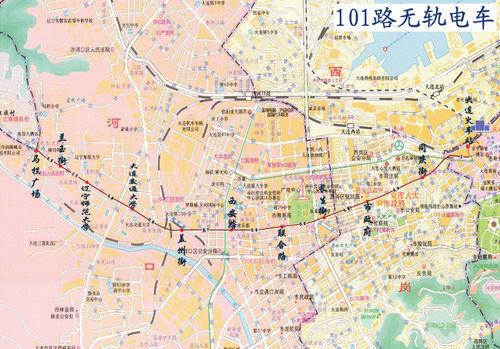 大連公交101路線路走向圖