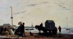 beach scene, trouville