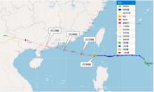 2017年8月22日08時“天鴿”路徑和強度預報