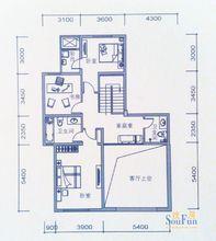 鴻嘉星城觀瀾御府疊拼E戶型二層3室1廳2衛