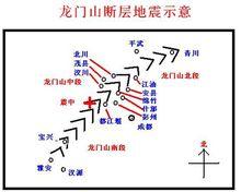 龍門山地震斷裂帶斷層示意圖