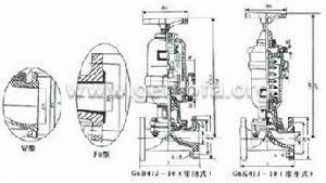 G6B/K41J-6型 氣動襯氟隔膜閥外形尺寸圖