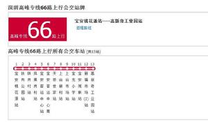 深圳公交高峰專線66路