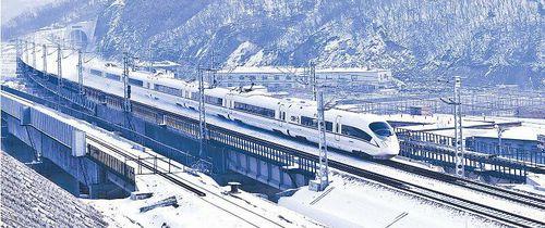 動車組列車行駛在丹大快速鐵路花園東路特大橋上