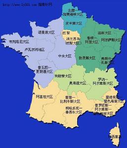 法國行政區劃圖(大區)