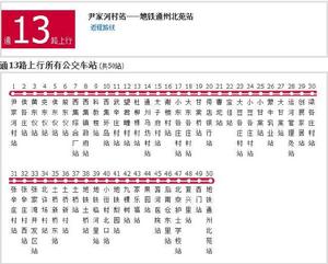 北京公交通13路