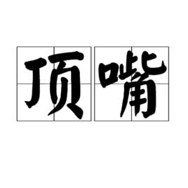 頂嘴[詞語，指爭辯；用言語衝撞他人]