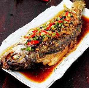 豆豉辣椒烤鱸魚