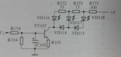 圖1-3分立元器件調諧電平指示器