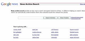 GOOGLE NEWS ARCHIVE SEARCH