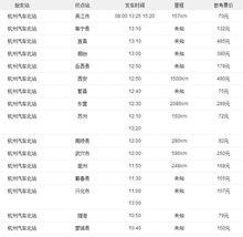 杭州汽車北站時刻表