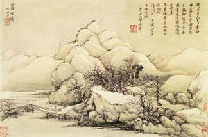 山莊雪霽圖