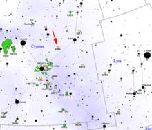 NGC 6866，KIC 8462852在NGC 6866東北側