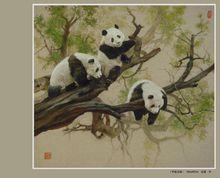 油畫《熊貓圖》之一