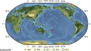 4月2日13時57分斐濟群島南部海域發生6.1級地震