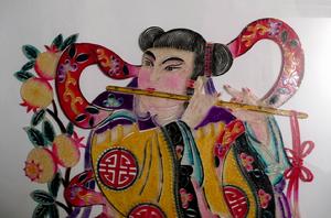 王皮影美術工藝品——八仙中的韓湘子
