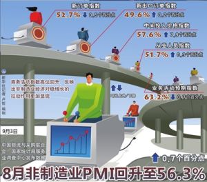 2012年8月中國非製造業PMI指數