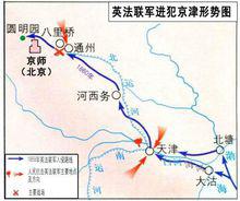 英法聯軍進犯京津及圓明園形勢