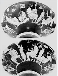 古代雅典陶器上描繪的音樂教育的情景