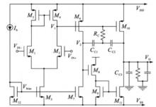 圖1 傳統偽AB類放大器電路示意圖