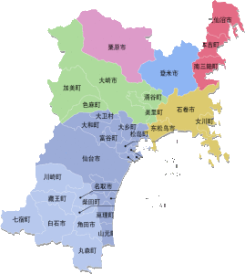 ざおうまち---藏王町位置示意圖