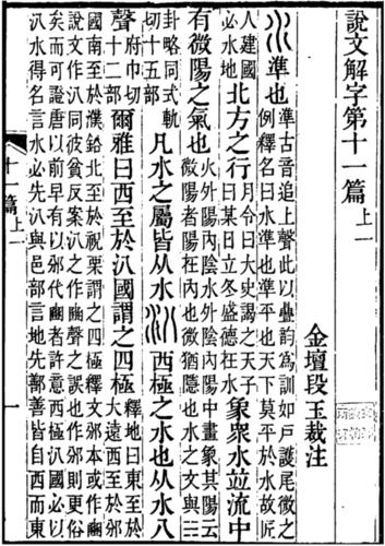 《說文解字注》中的“水”字