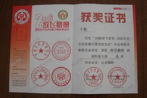 2006放飛夢想 指導教師金獎