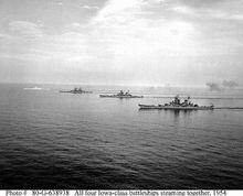 1954年6月7日，4艘戰列艦在朝鮮