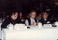 1985栗秀真（右）在亞洲婦女人口發展會議上