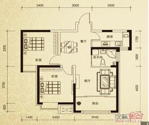 恆盛豪庭J2兩室兩廳一衛86㎡