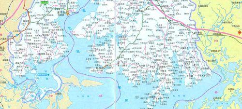 鄱陽湖南北湖區交界處水面分布