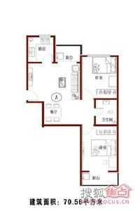 A戶型70.56平方米