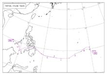 熱帶風暴三巴 路徑圖（JMA）