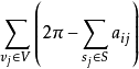 \sum_{v_j\in V}\left(2\pi-\sum_{s_j\in S}a_{ij}\right)