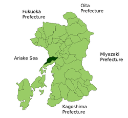 宇土市在日本熊本縣的位置