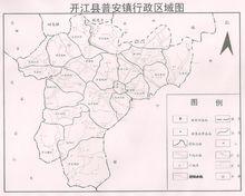 圖1：開江縣普安鎮行政區域圖