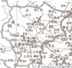 秦代恆山郡政區圖