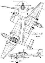 Ju 87B-2 三面圖