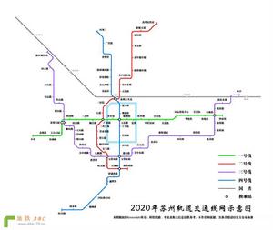 2020年蘇州捷運交通線網示意圖