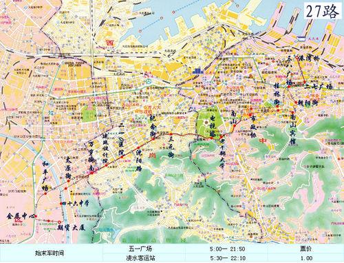 大連公交27路線路走向圖