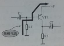 圖1-4 採用負極性電源供電的NPN型偏置電路