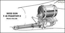 F-4E機鼻安裝的M61機炮