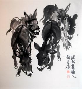 五驢圖 68x68cm