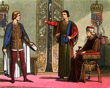 在亨利六世面前互相指責的約克與薩默塞特