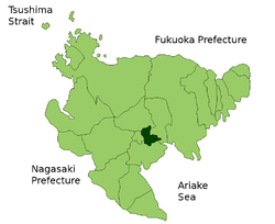 江北町在日本佐賀縣的位置