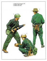 越軍的炮兵，其中有個帶著美軍的M1鋼盔