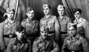 後排左1、2配帶空軍傘兵章，中佩帶的是布製版本。