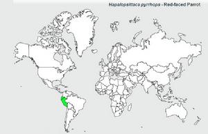 紅頰鸚哥分布圖